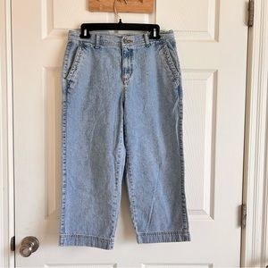 Vintage Liz Claiborne Cosette Light Washed Denim Jeans Cropped Size 10